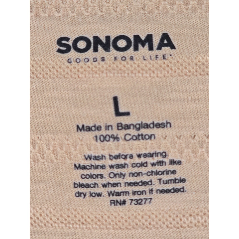 Sonoma Goods For Life Womens Peach Cotton Tiered Button Front Mini Dress Large‎